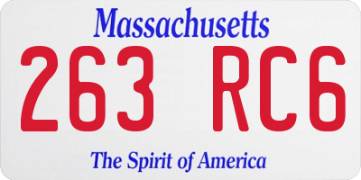 MA license plate 263RC6