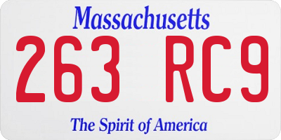 MA license plate 263RC9