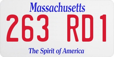 MA license plate 263RD1