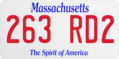 MA license plate 263RD2