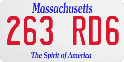 MA license plate 263RD6