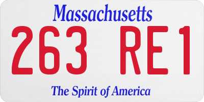 MA license plate 263RE1