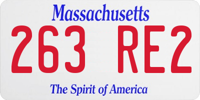 MA license plate 263RE2