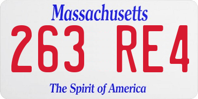 MA license plate 263RE4