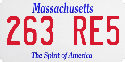 MA license plate 263RE5
