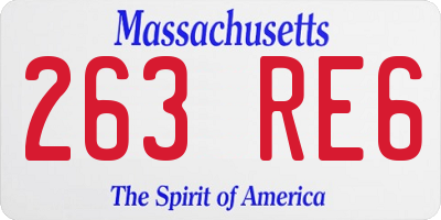 MA license plate 263RE6