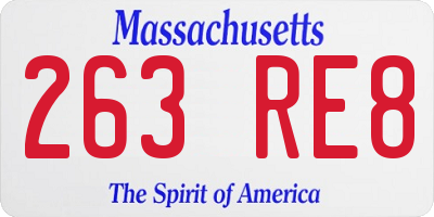 MA license plate 263RE8