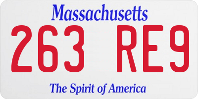 MA license plate 263RE9