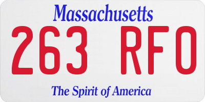 MA license plate 263RF0