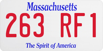 MA license plate 263RF1