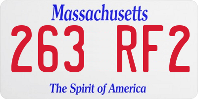MA license plate 263RF2