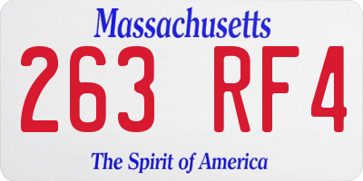 MA license plate 263RF4