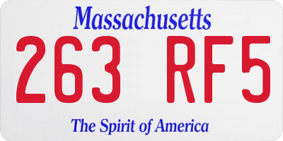 MA license plate 263RF5