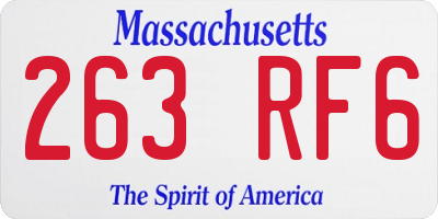 MA license plate 263RF6