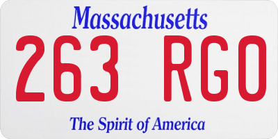 MA license plate 263RG0
