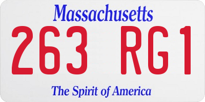 MA license plate 263RG1