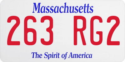 MA license plate 263RG2