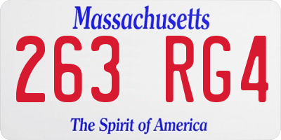 MA license plate 263RG4