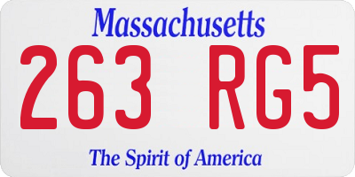 MA license plate 263RG5