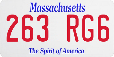 MA license plate 263RG6