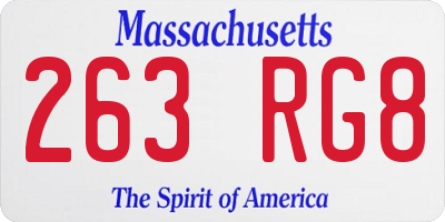 MA license plate 263RG8