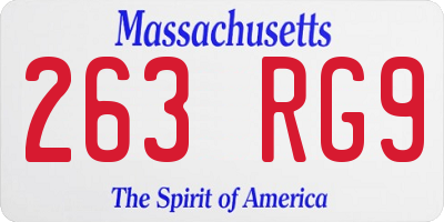 MA license plate 263RG9