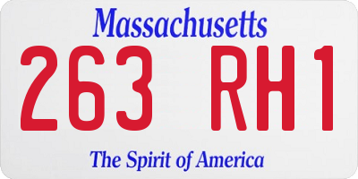 MA license plate 263RH1