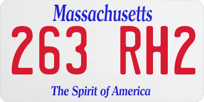 MA license plate 263RH2