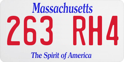 MA license plate 263RH4