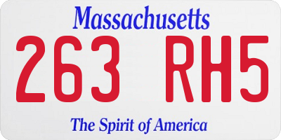 MA license plate 263RH5
