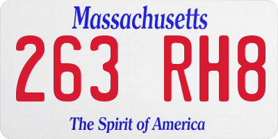MA license plate 263RH8
