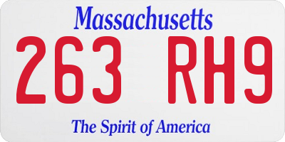 MA license plate 263RH9