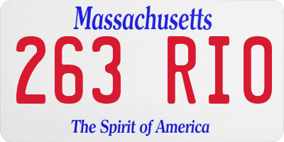 MA license plate 263RI0
