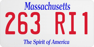 MA license plate 263RI1