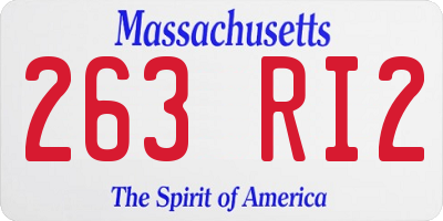 MA license plate 263RI2