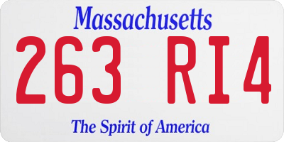 MA license plate 263RI4