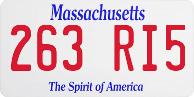 MA license plate 263RI5