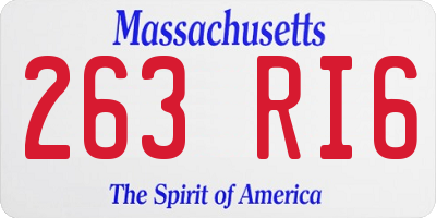 MA license plate 263RI6