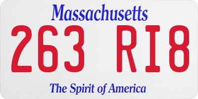 MA license plate 263RI8