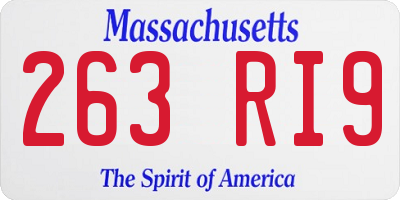 MA license plate 263RI9