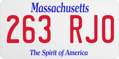 MA license plate 263RJ0