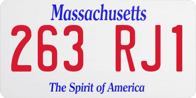 MA license plate 263RJ1