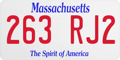 MA license plate 263RJ2