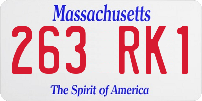 MA license plate 263RK1