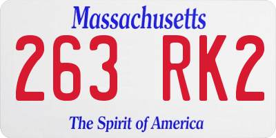 MA license plate 263RK2