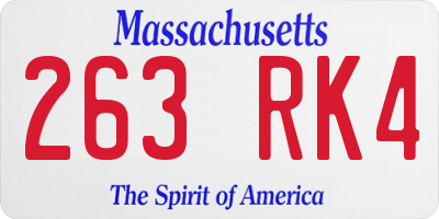 MA license plate 263RK4