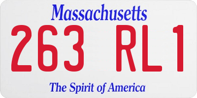 MA license plate 263RL1
