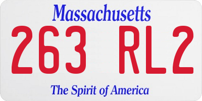 MA license plate 263RL2
