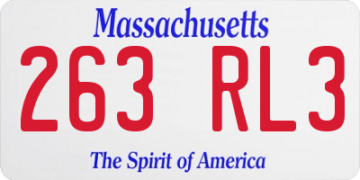 MA license plate 263RL3