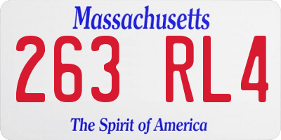 MA license plate 263RL4